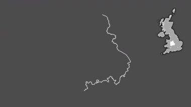 Batı Midlands, Birleşik Krallık, boşaltılmış ve izole edilmiş. Gri Tonlama