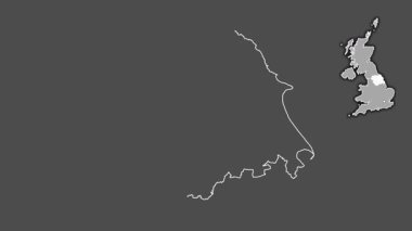 Yorkshire ve Humber, Birleşik Krallık, sökülmüş ve izole edilmiş. Gri Tonlama
