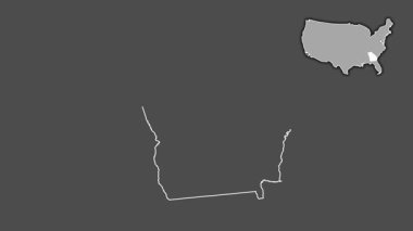 Gürcistan, Birleşik Devletler, dışlanmış ve izole edilmiş. Gri Tonlama