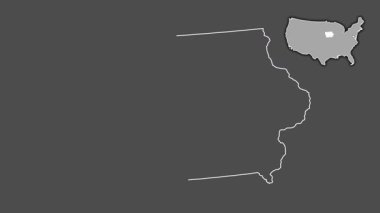 Iowa, Birleşik Devletler, dışlanmış ve izole edilmiş. Gri Tonlama