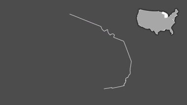 Michigan, Birleşik Devletler, dışlanmış ve izole edilmiş. Gri Tonlama