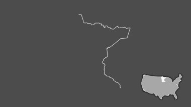 Minnesota, Birleşik Devletler, dışlanmış ve izole edilmiş. Gri Tonlama