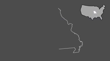 Missouri, Birleşik Devletler, dışlanmış ve izole edilmiş. Gri Tonlama