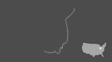 Ohio, Birleşik Devletler, dışlanmış ve izole edilmiş. Gri Tonlama
