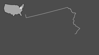 Pennsylvania, Birleşik Devletler, dışlanmış ve izole edilmiş. Gri Tonlama