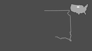 Güney Dakota, Birleşik Devletler, dışlanmış ve izole edilmiş. Gri Tonlama
