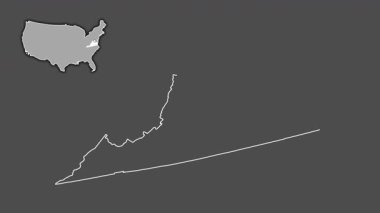Virginia, Birleşik Devletler, dışlanmış ve izole edilmiş. Gri Tonlama