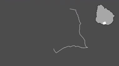 Canelones, Uruguay, soyutlanmış ve soyutlanmış. Gri Tonlama