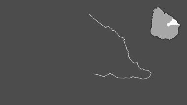 Cerro Largo, Uruguay, çıkarılmış ve izole edilmiş. Gri Tonlama