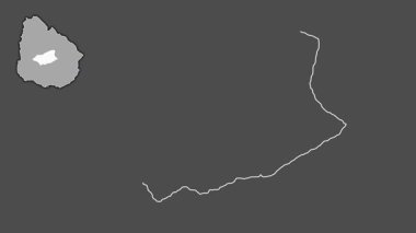 Durazno, Uruguay, boşaltılmış ve izole edilmiş. Gri Tonlama