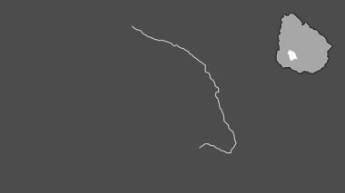 Flores, Uruguay, dışlanmış ve izole edilmiş. Gri Tonlama