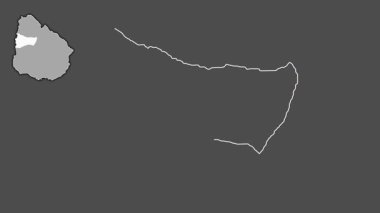 Paysandu, Uruguay, dışlanmış ve izole edilmiş. Gri Tonlama