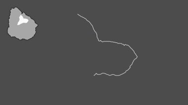 Tacuarembo, Uruguay, çıkarılmış ve izole edilmiş. Gri Tonlama