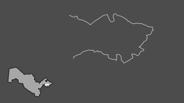 Ferghana, Özbekistan, boşaltılmış ve izole edilmiş. Gri Tonlama