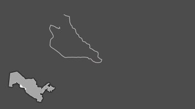 Khorezm, Özbekistan, çıkarılmış ve izole edilmiş. Gri Tonlama