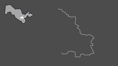 Semerkand, Özbekistan, çıkarılmış ve izole edilmiş. Gri Tonlama