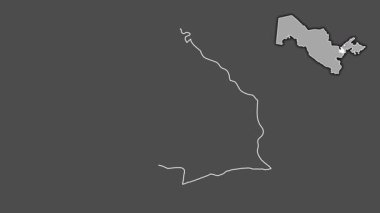 Sirdaryo, Özbekistan, çıkarılmış ve izole edilmiş. Gri Tonlama