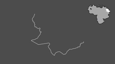 Delta Amacuro, Venezuela, dışlanmış ve izole edilmiş. Gri Tonlama