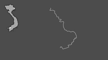 Bir Giang, Vietnam, dışlanmış ve izole edilmiş. Gri Tonlama