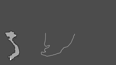 Ca Mau, Vietnam, çıkarılmış ve izole edilmiş. Gri Tonlama