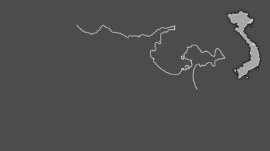 Bir Nang, Vietnam, çıkarılmış ve izole edilmiş. Gri Tonlama