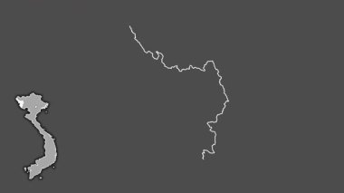 ien Bien, Vietnam, çıkarılmış ve izole edilmiş. Gri Tonlama
