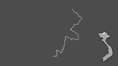 Ha Giang, Vietnam, dışlanmış ve izole edilmiş. Gri Tonlama