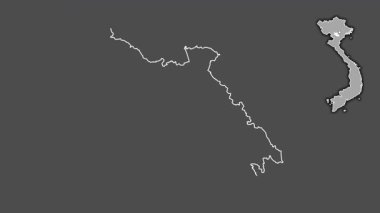 Hoa Binh, Vietnam, çıkarılmış ve izole edilmiş. Gri Tonlama