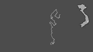 Khanh Hoa, Vietnam, çıkarılmış ve izole edilmiş. Gri Tonlama