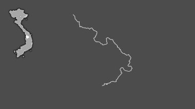 Kon Tum, Vietnam, çıkarılmış ve izole edilmiş. Gri Tonlama