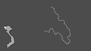 Lai Chau, Vietnam, dışlanmış ve izole edilmiş. Gri Tonlama