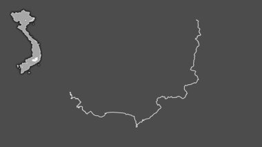 Lam Long, Vietnam, soyutlanmış ve soyutlanmış. Gri Tonlama