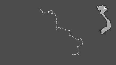 Lang Oğlu, Vietnam, sürülmüş ve izole edilmiş. Gri Tonlama