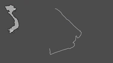 Soc Trang, Vietnam, çıkarılmış ve izole edilmiş. Gri Tonlama