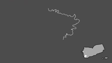 Ta 'izz, Yemen, soyutlanmış ve soyutlanmış. Gri Tonlama