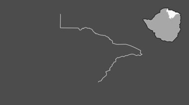 Mashonaland Merkez, Zimbabwe, çıkarıldı ve izole edildi. Gri Tonlama