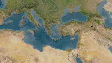 Ege Denizi. Uydu haritası. Patterson Silindiri. Konum