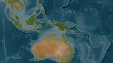 Arafura Denizi. Uydu haritası. Patterson Silindiri. Konum