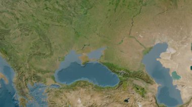 Azov Denizi. Uydu haritası. Patterson Silindiri. Konum