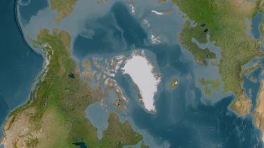 Baffin Körfezi. Uydu haritası. Patterson Silindiri. Konum