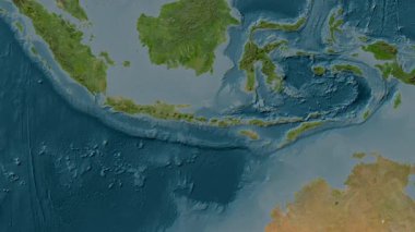 Bali Denizi. Uydu haritası. Patterson Silindiri. Konum