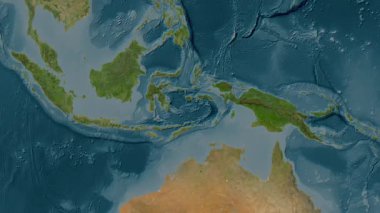 Banda Denizi. Uydu haritası. Patterson Silindiri. Konum