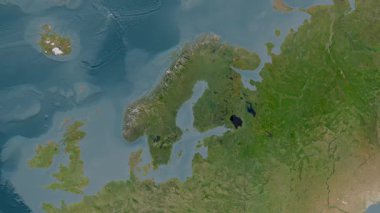 Bothnia Körfezi. Uydu haritası. Patterson Silindiri. Konum