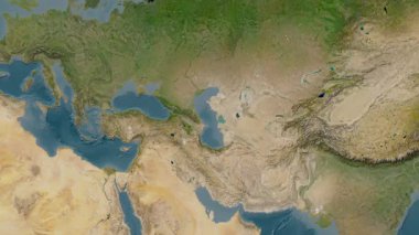 Hazar Denizi. Uydu haritası. Patterson Silindiri. Konum