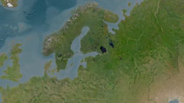 Finlandiya Körfezi. Uydu haritası. Patterson Silindiri. Konum