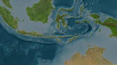 Flores Denizi. Uydu haritası. Patterson Silindiri. Konum