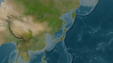 Japon Denizi. Uydu haritası. Patterson Silindiri. Konum