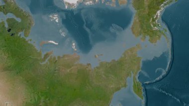 Laptev Denizi. Uydu haritası. Patterson Silindiri. Konum