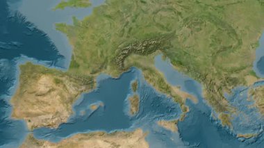 Ligurian Denizi. Uydu haritası. Patterson Silindiri. Konum