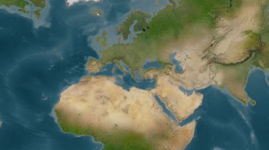 Akdeniz - Doğu Havzası. Uydu haritası. Patterson Silindiri.